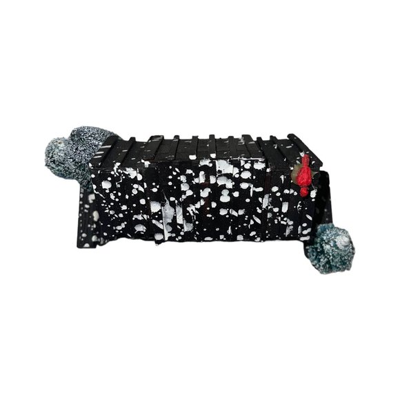 Vtg Lemax Wooden Bridge With Trees Chrstmas Village Table Accent Snow Holiday - Picture 10 of 12